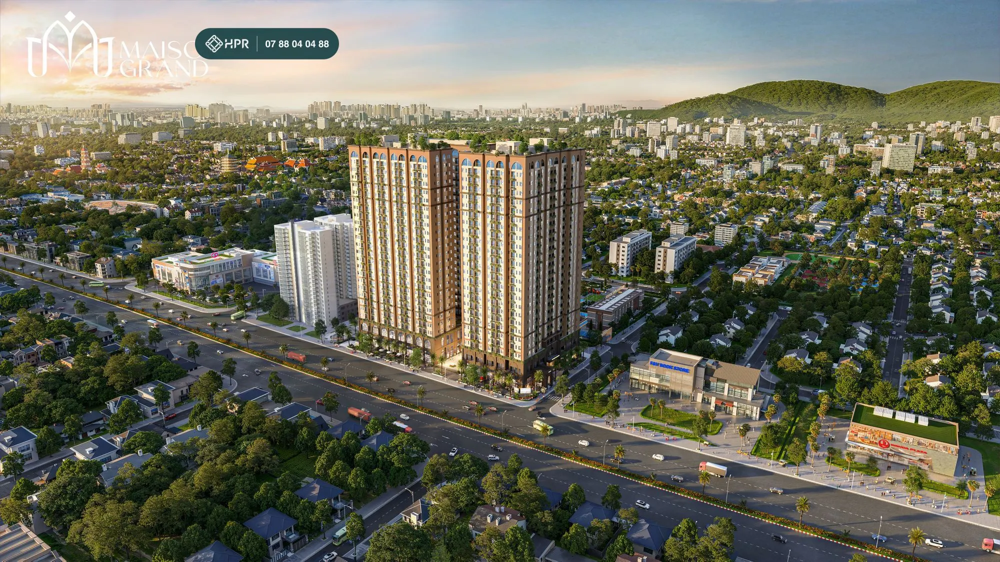 Общая визуализация Maison Grand Phú Mỹ со стороны трассы QL51