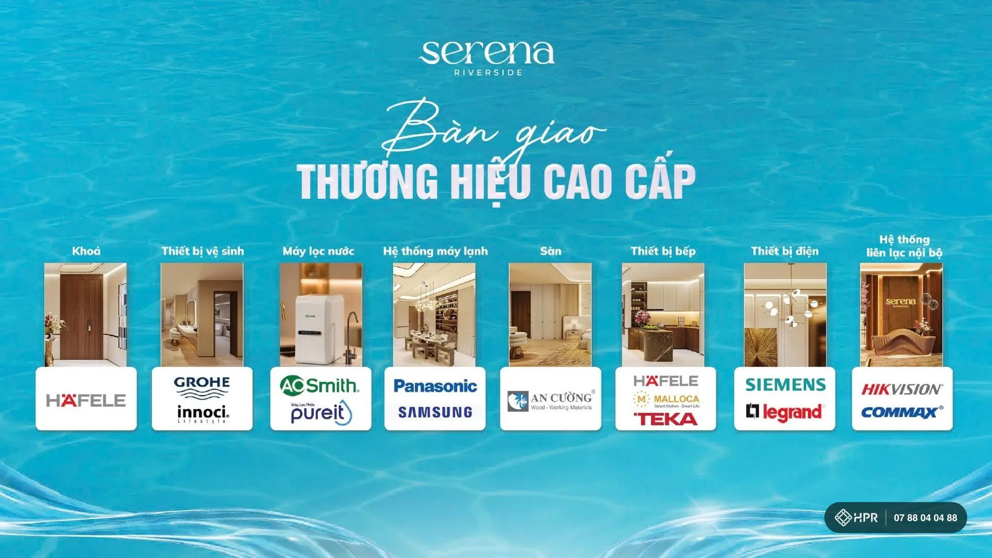 Thương hiệu thiết bị bàn giao Serena Riverside