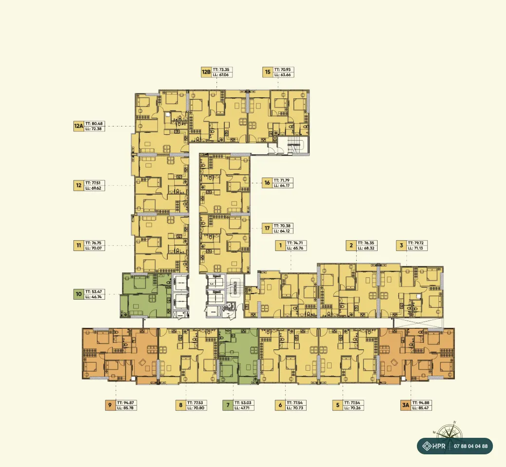 Legacy 66 7〜22階平面図