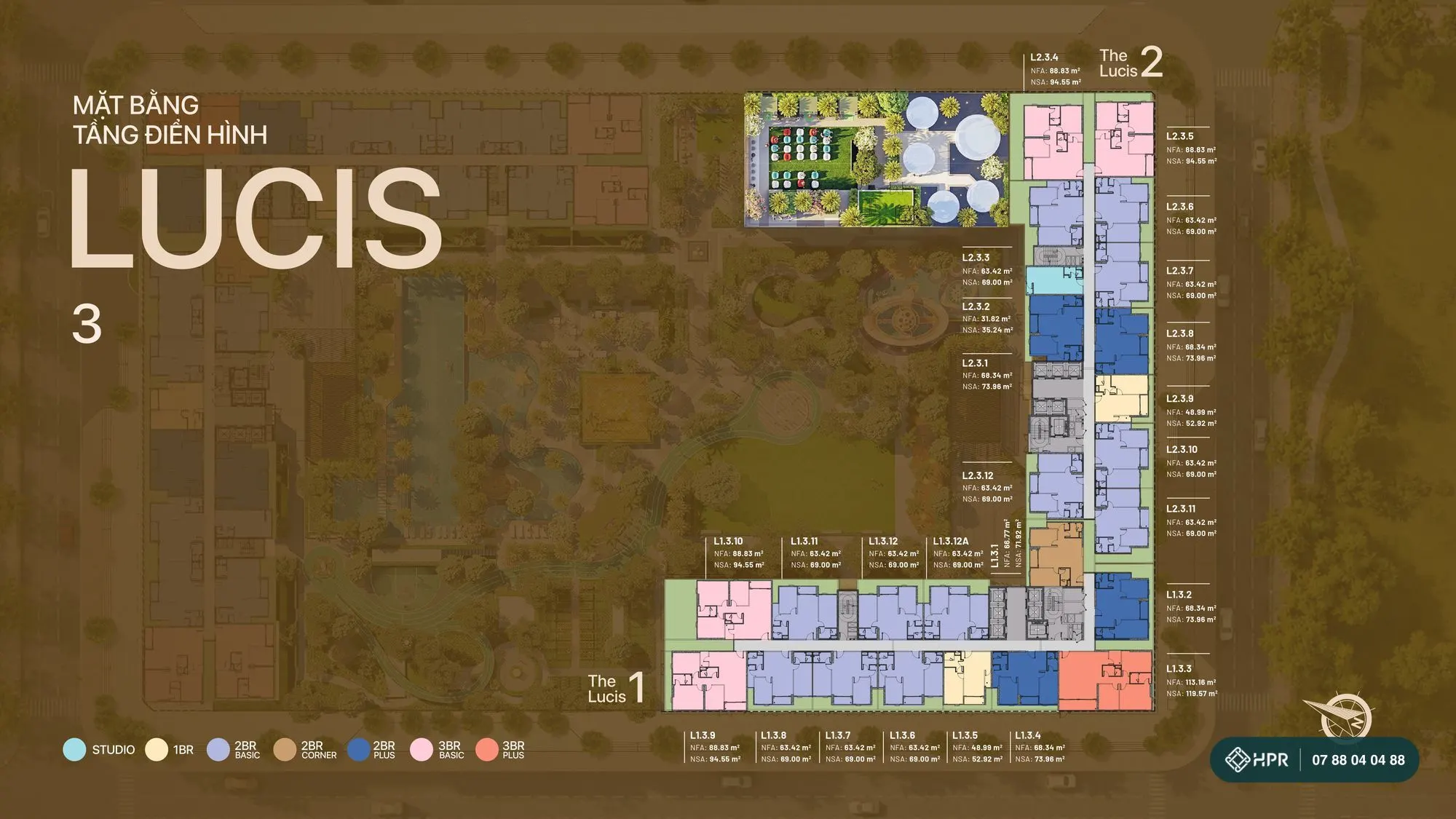 TT Genesis The Lucis棟3階の平面図