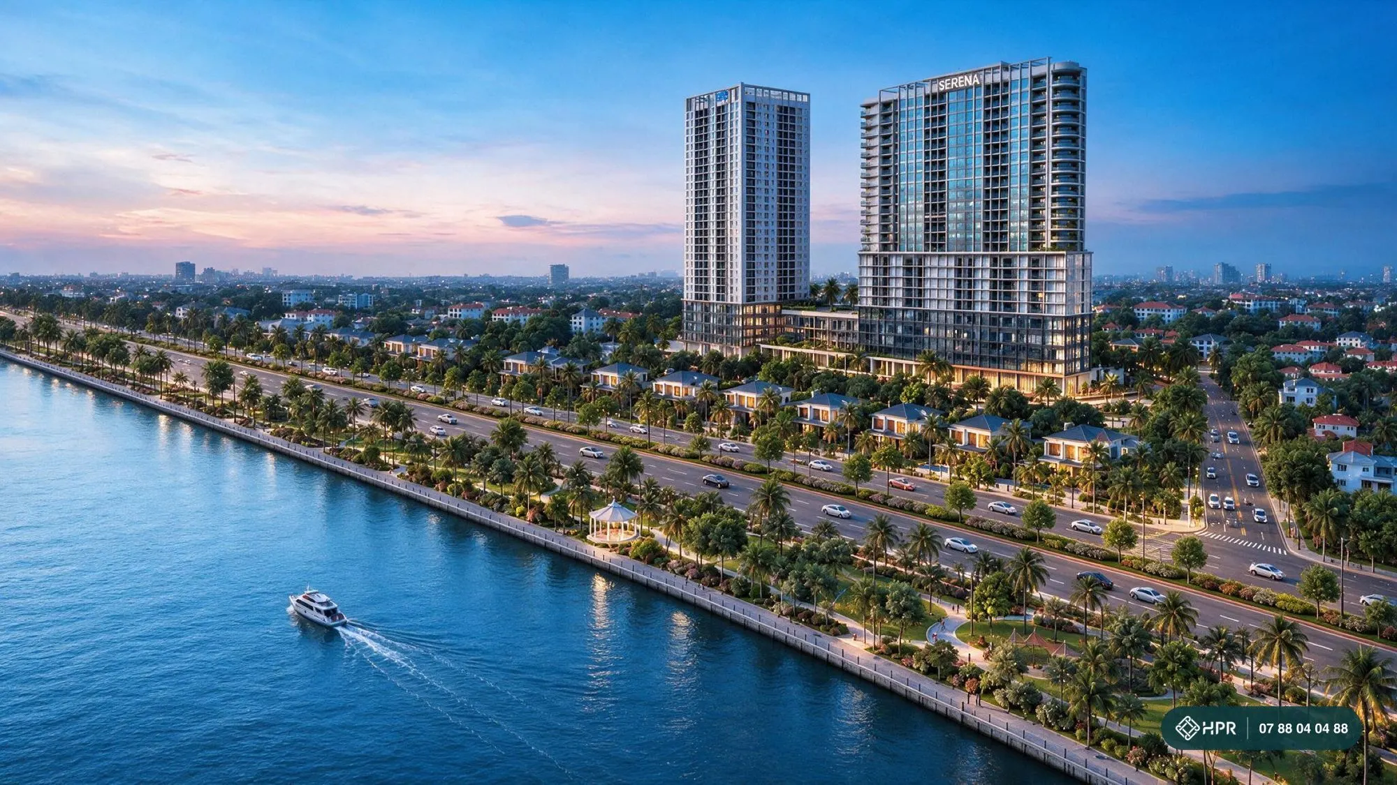 Phối cảnh Serena Riverside bên đại lộ Ven Sông và sông Sài Gòn