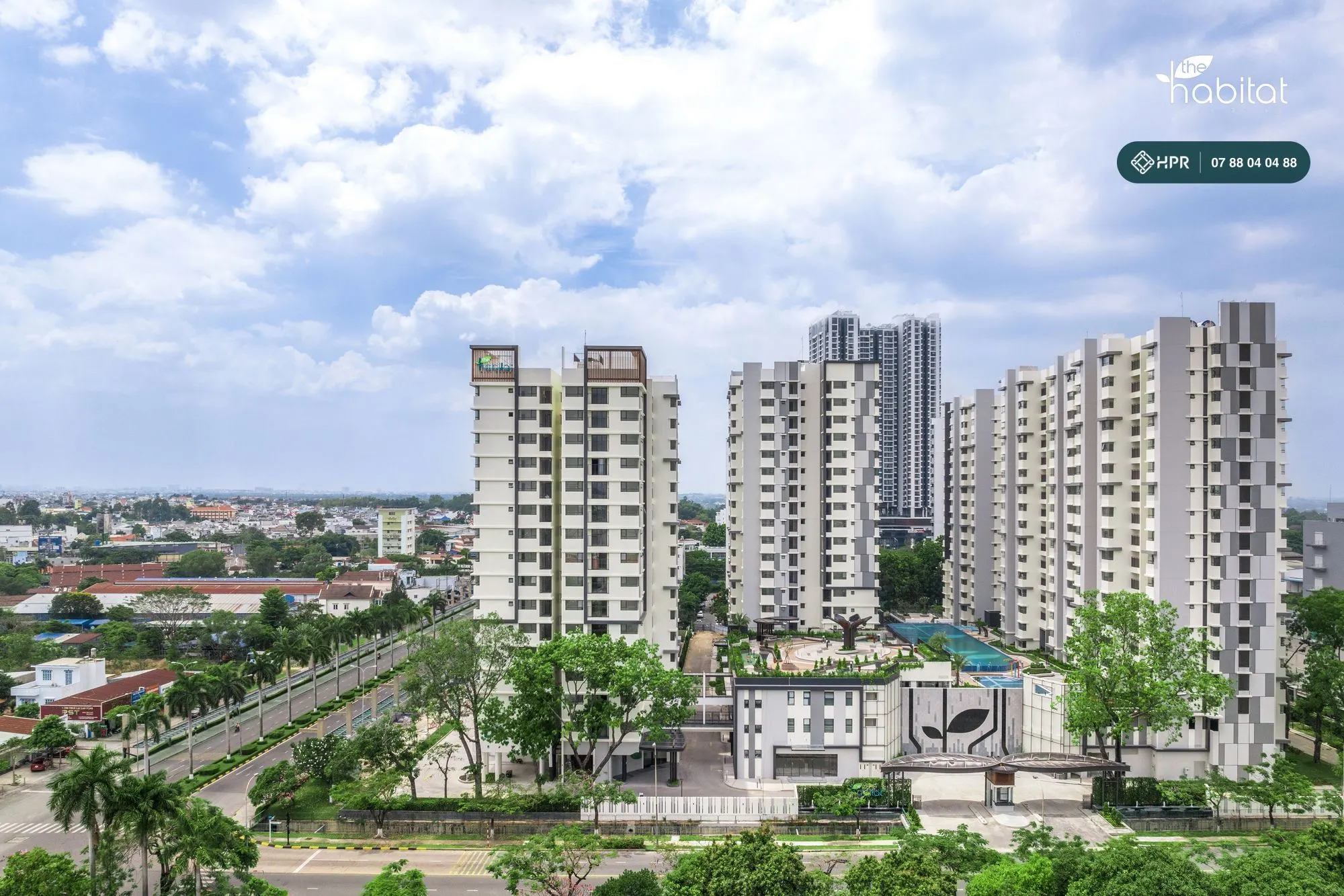 上空から見たThe Habitat Bình Dương第3期の全景、2025年3月