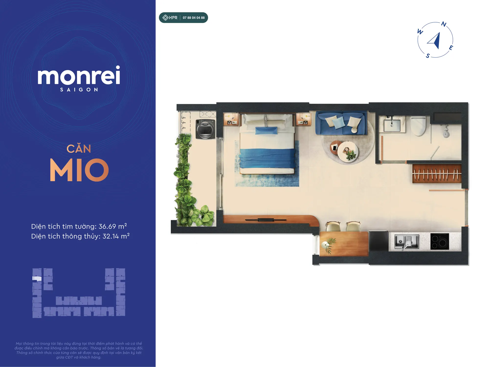 Monrei Saigon Mio(スタジオ)の間取り図