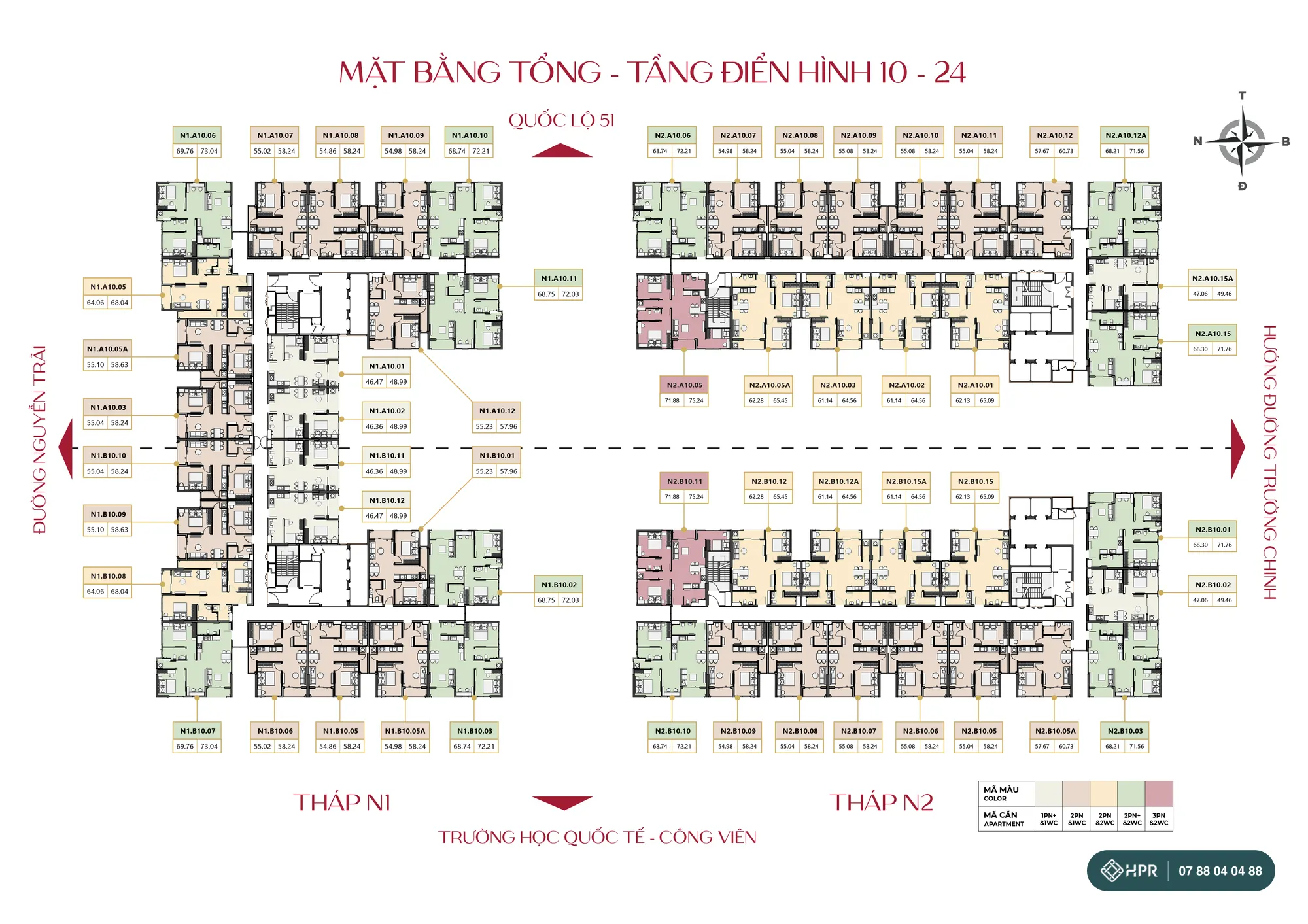 План типового этажа 10–24 Maison Grand Phú Mỹ