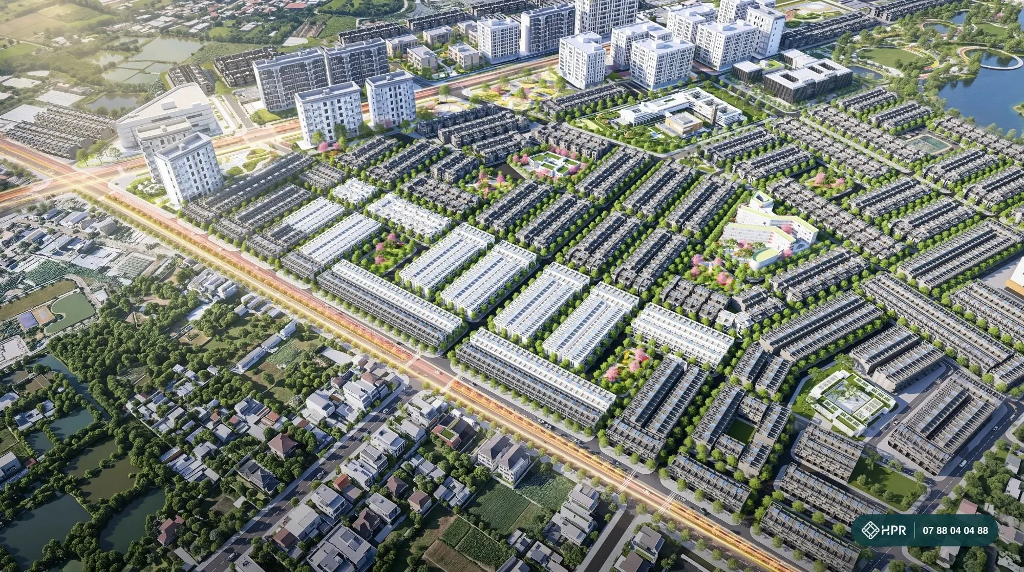 Phối cảnh tổng thể khu đô thị mới Đông Tăng Long nhìn từ trên cao