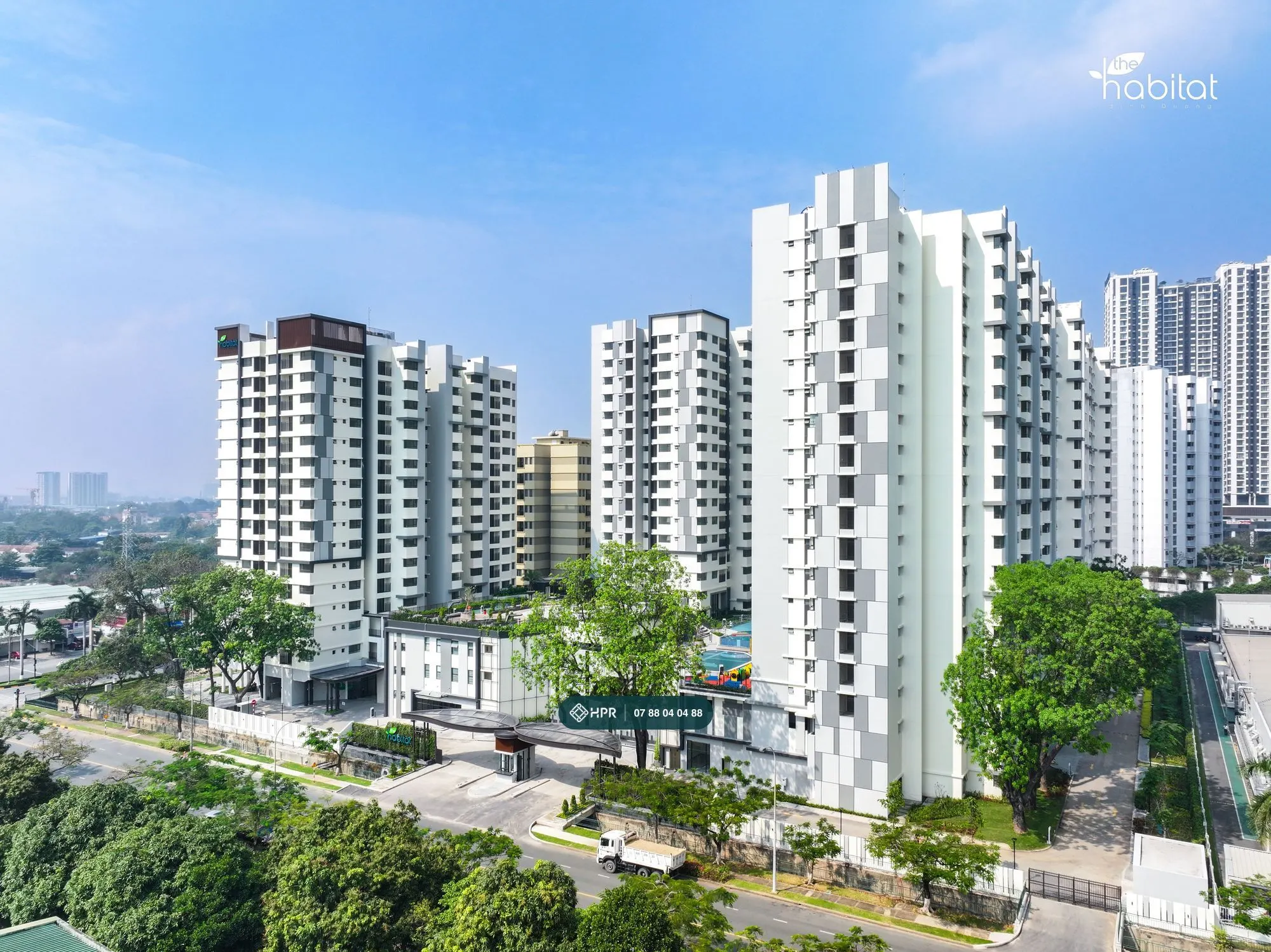 Các tháp căn hộ giai đoạn 3 The Habitat Bình Dương trên Đại lộ Hữu Nghị