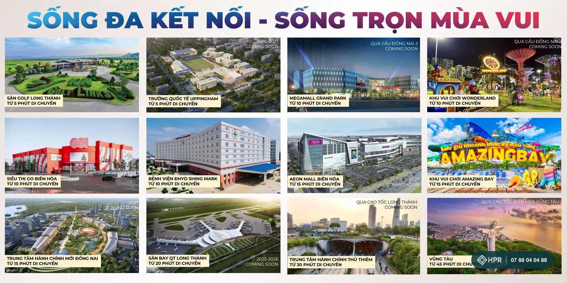 Các tiện ích ngoại khu và thời gian di chuyển từ Izumi City, gồm Vũng Tàu qua cao tốc Biên Hòa – Vũng Tàu