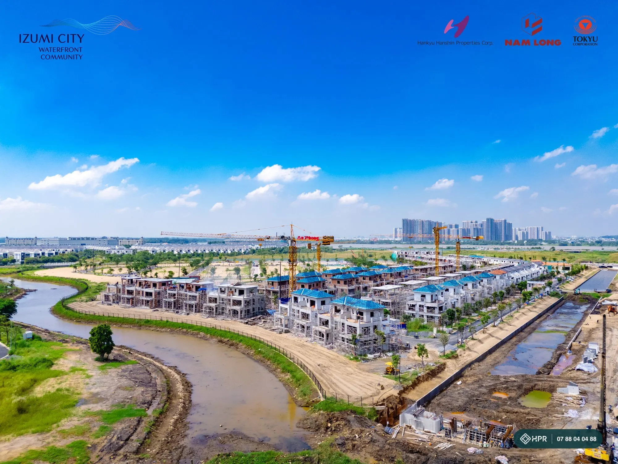 Toàn cảnh công trường Izumi Canaria chụp từ trên cao, tháng 10/2026