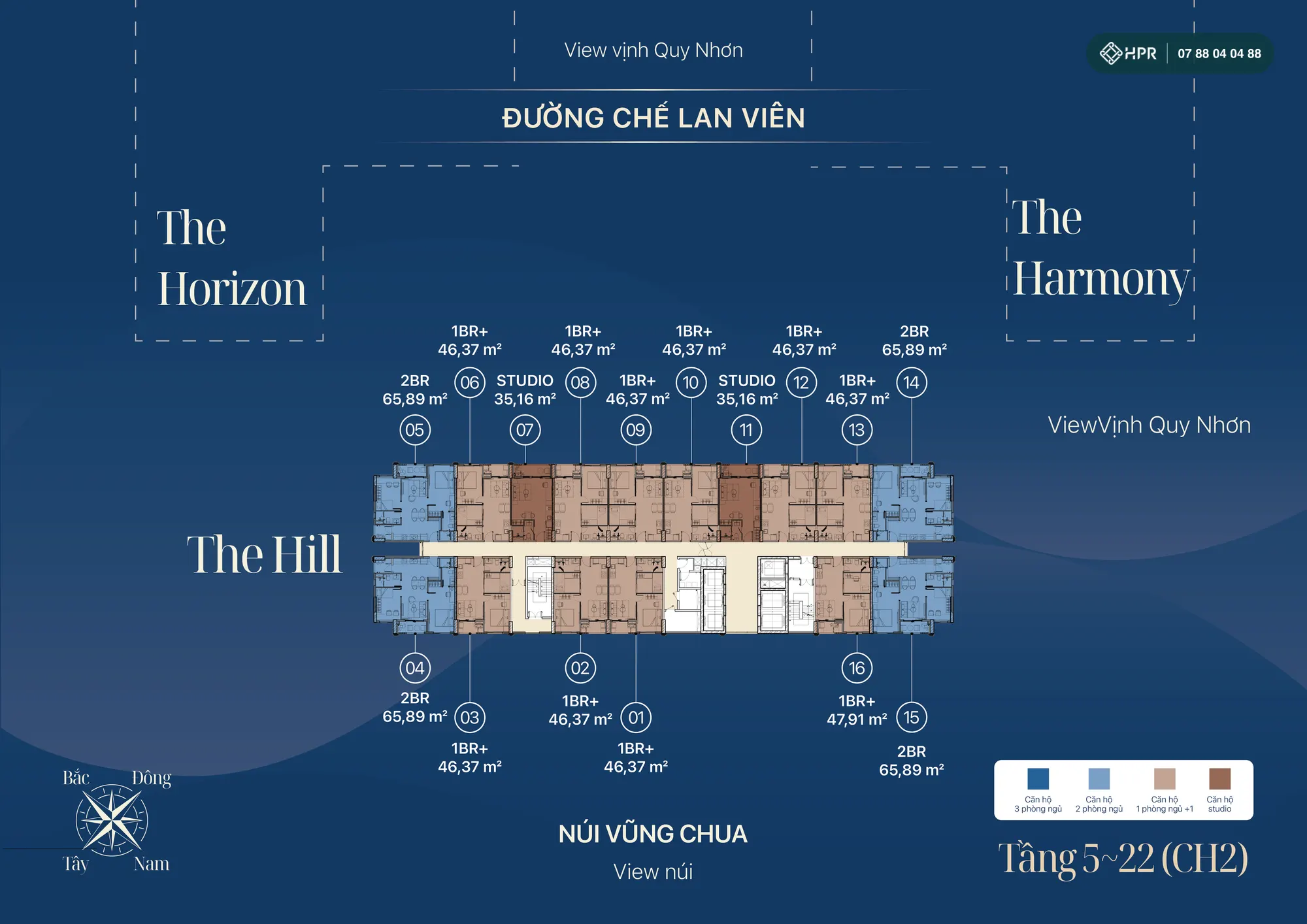 Mặt bằng tầng điển hình tháp The Hill Luvista Quy Nhơn