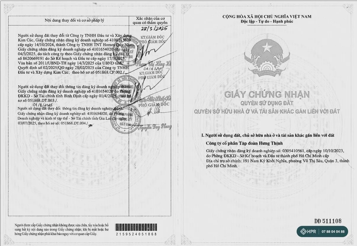Giấy chứng nhận quyền sử dụng đất — khối CH-02