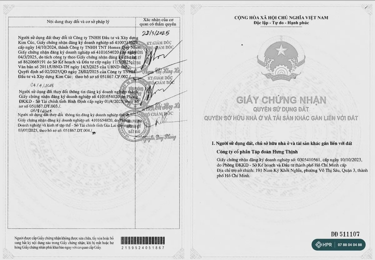 Giấy chứng nhận quyền sử dụng đất — khối CH-01