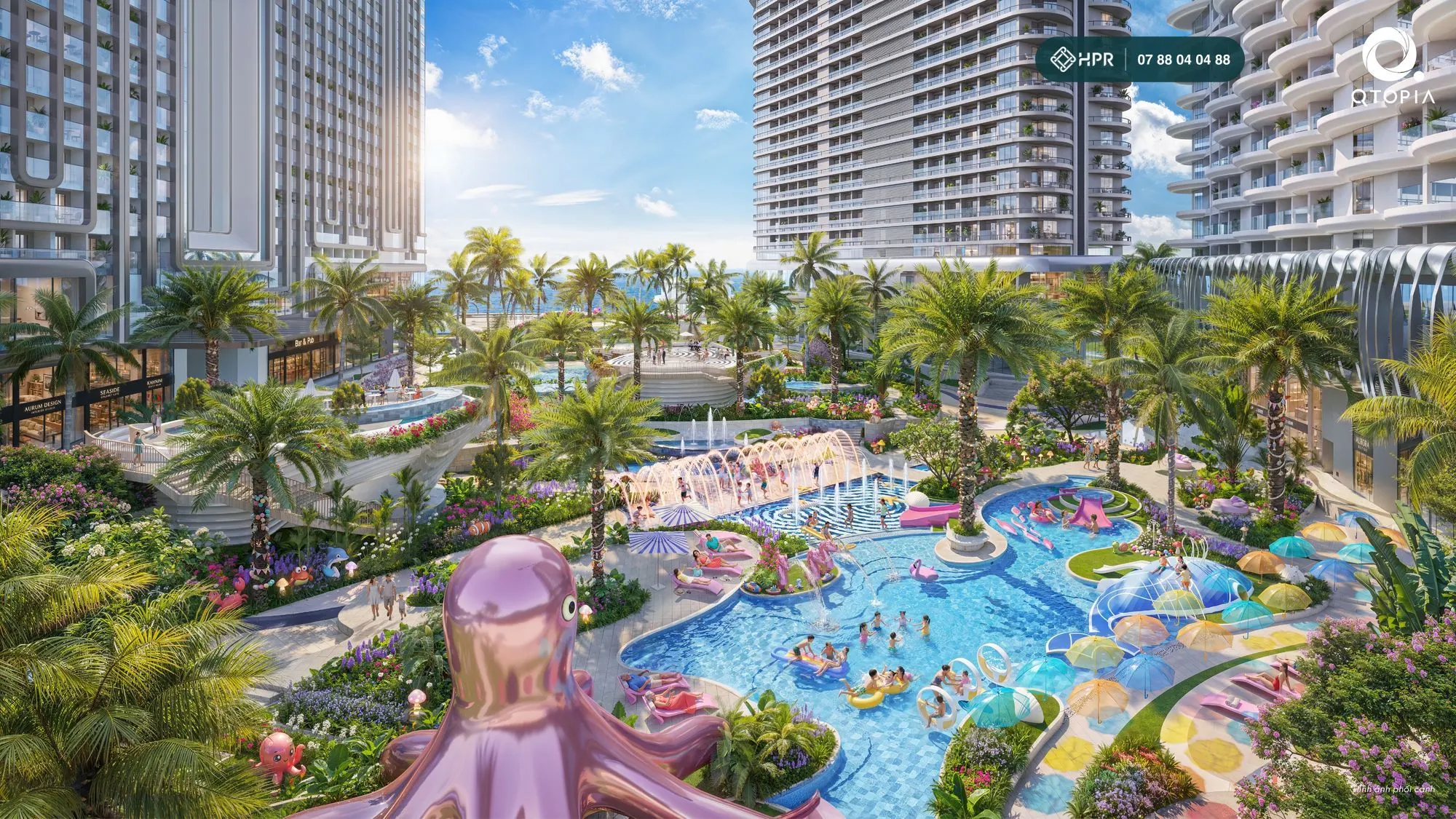 Водная игровая зона Aqua Funny Park в Qtopia Phước Hải