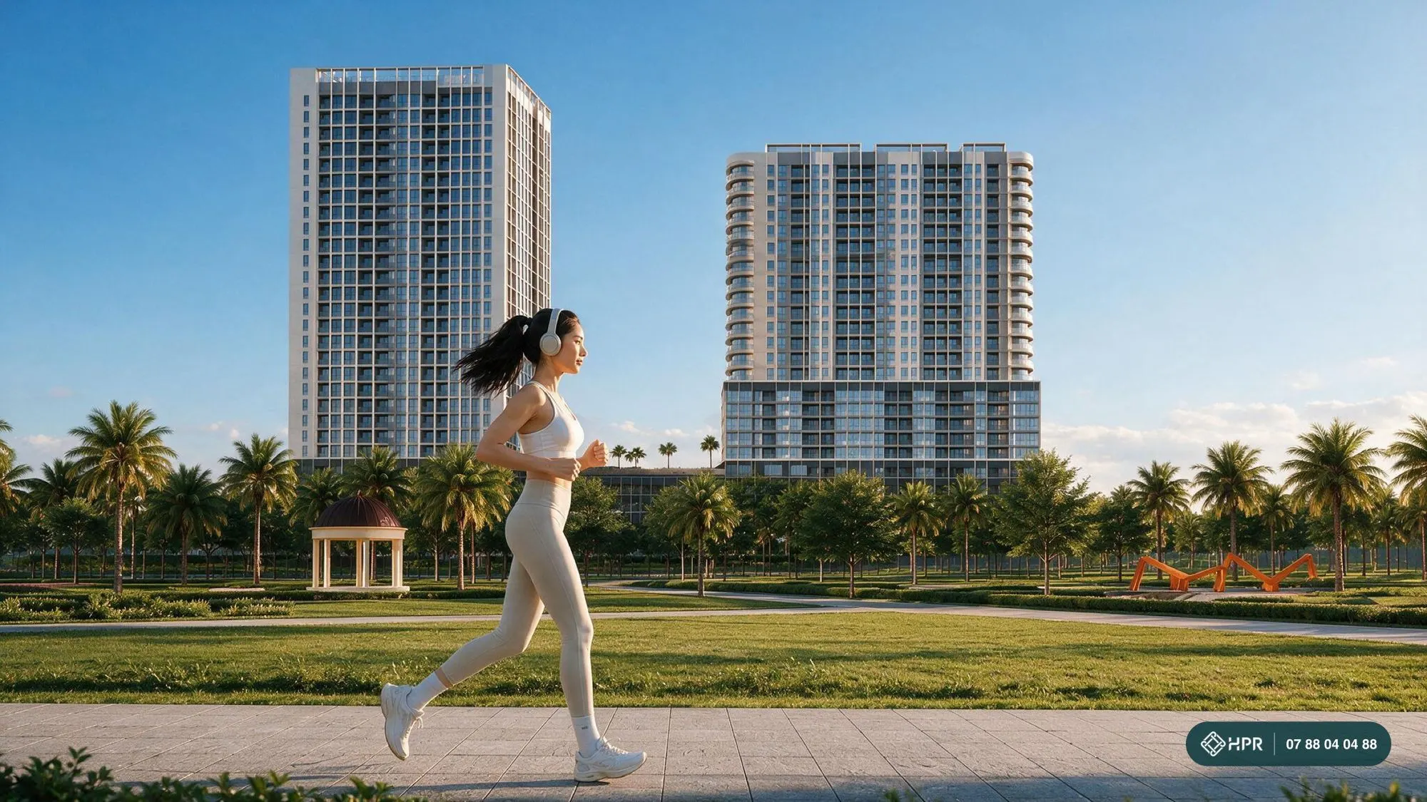 Phối cảnh công viên ven sông phía trước Serena Riverside, phường Lái Thiêu