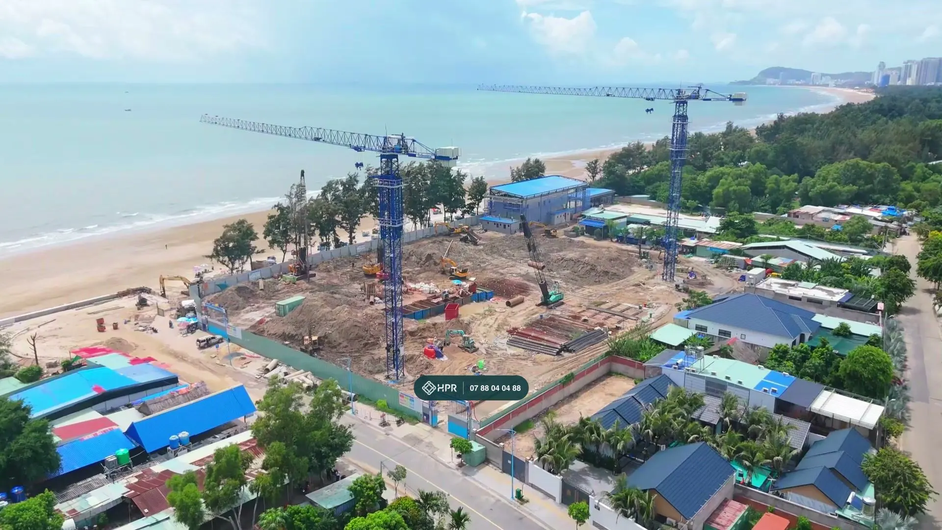 Công trường Solina Vũng Tàu sát bãi biển nhìn từ trên cao, tháng 10/2026